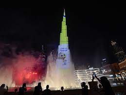 Burj Khalifa lights up to mark the opening of DSS