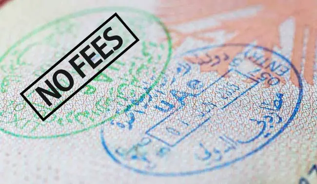 visa fee waiver for children